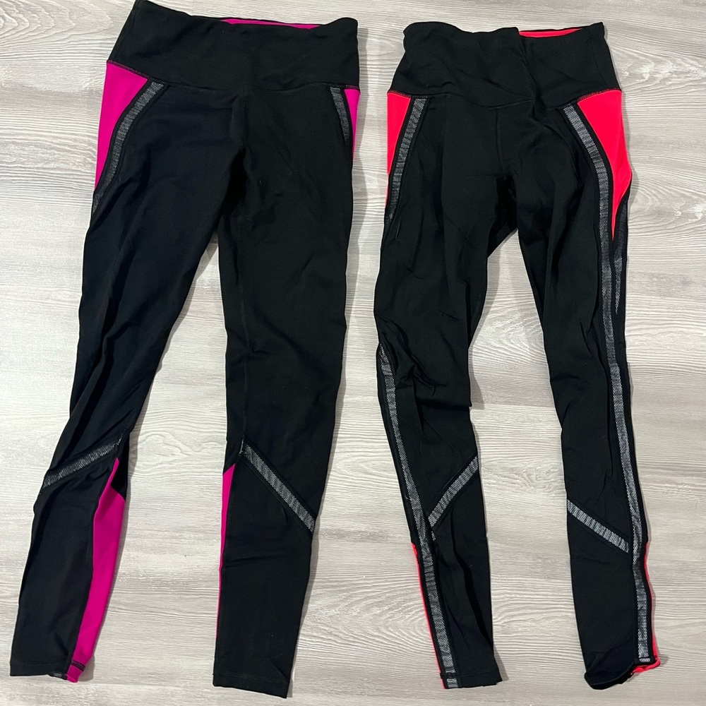 VSX Victoria's Secret Black and Pink Reflective Sport Leggings size XS